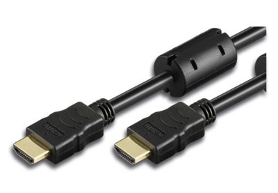 HDMI Kabel High Speed mit Ethernet -- Schwarz mit Ferrit 5 m