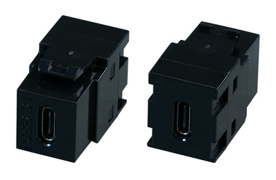 Keystone Adapter USB3.2 schwarz -- Typ-C-Buchse/C-Buchse 10Gbit/s, 60W