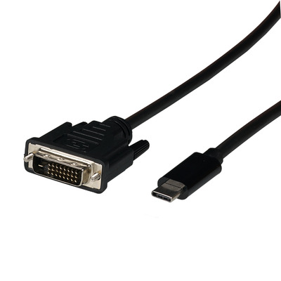 USB Typ C - DVI-D Kabel, USB Typ-C -- Stecker - DVI-D Stecker, 1080P, 2m