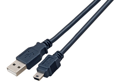 USB2.0 Anschlusskabel A-Mini B -- (5polig),, St.-St., 1,5m, grau, Classic