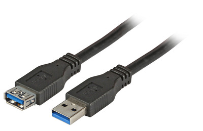 USB3.0 Verlängerungskabel A-A, St.-Bu. -- 1,8m, schwarz, Premium